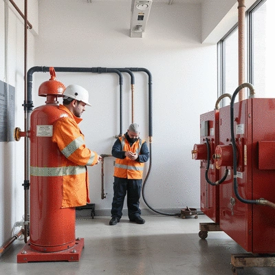 Gas safety check in progress